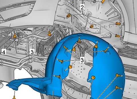 Снятие и установка подкрылков передних колес Renault Logan II